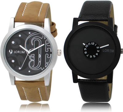 

LOREM LR14-25 COMBO Black Round Boy's Leather Watch - For Men