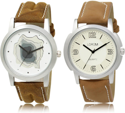 

LOREM LR9-16 COMBO White Round Boy's Leather Watch - For Men
