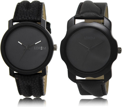 

LOREM LR21-22 COMBO Black Round Boy's Leather Watch - For Men