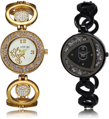 

LOREM LR204-237 COMBO Multicolor Round Girl's Metal Bracelet Watch - For Women