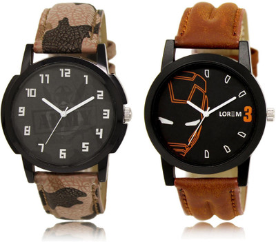 

LOREM LR3-4 COMBO Black Round Boy's Leather Watch - For Men