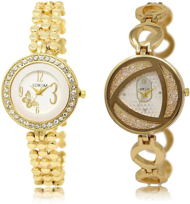 

LOREM LR203-239 COMBO Multicolor Round Girl's Metal Bracelet Watch - For Women