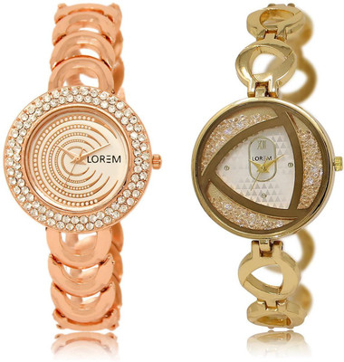 

LOREM LR202-239 COMBO Multicolor Round Girl's Metal Bracelet Watch - For Women