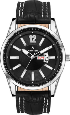 

ADIXION 9322SL01 New Leather Strep day & date Stainless Steel Youth Watch Watch - For Men