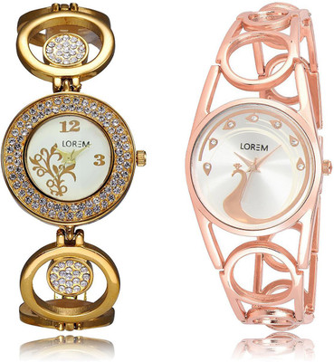 

LOREM LR204-232 COMBO Multicolor Round Girl's Metal Bracelet Watch - For Women