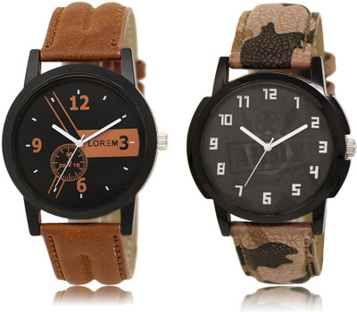 

LOREM LR1-3 COMBO Black Round Boy's Leather Watch - For Men