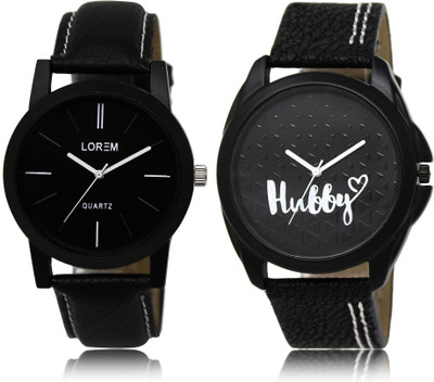 

LOREM LR5-31 COMBO Black Round Boy's Leather Watch - For Men