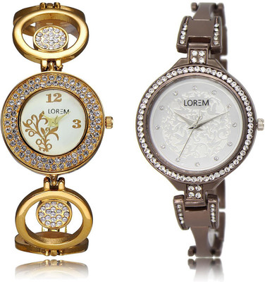 

LOREM LR204-236 COMBO Multicolor Round Girl's Metal Bracelet Watch - For Women