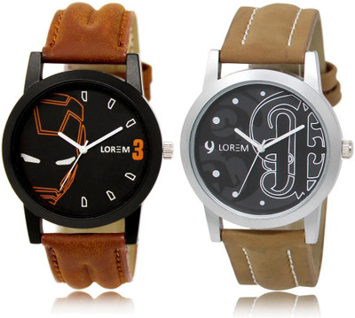 

LOREM LR4-14 COMBO Black Round Boy's Leather Watch - For Men