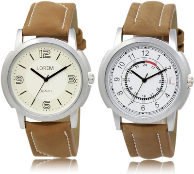 

LOREM LR16-17 COMBO White Round Boy's Leather Watch - For Men