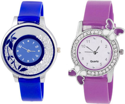 

Rage Enterprise New Fancy Look Blue & Purple Stylish Diamond Men & Women Watch - For Boys & Girls