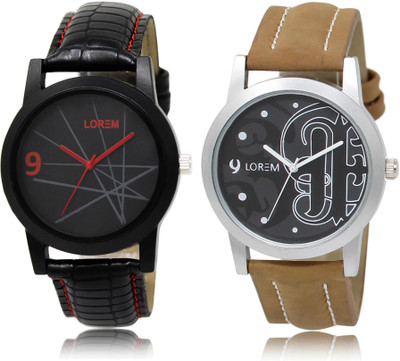 

LOREM LR8-14 COMBO Black Round Boy's Leather Watch - For Men