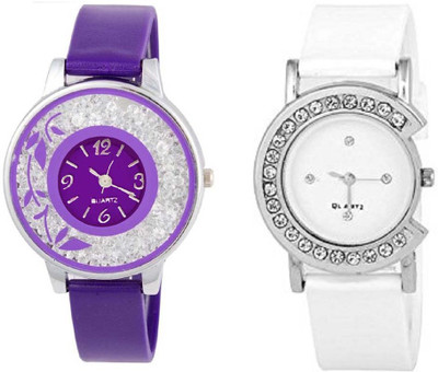 

Rage Enterprise New Fancy Look Purple Movable Dial White C Type Diamond Dial Men & Women Watch - For Girls