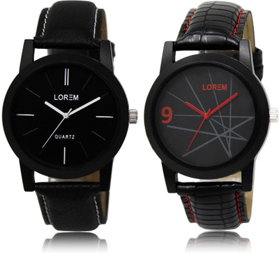 

LOREM LR5-8 COMBO Black Round Boy's Leather Watch - For Men