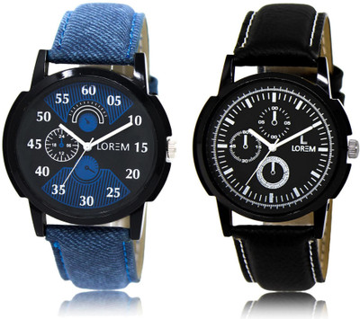 

LOREM LR2-13 COMBO Multicolor Round Boy's Leather Watch - For Men