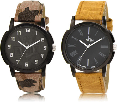 

LOREM LR3-19 COMBO Black Round Boy's Leather Watch - For Men