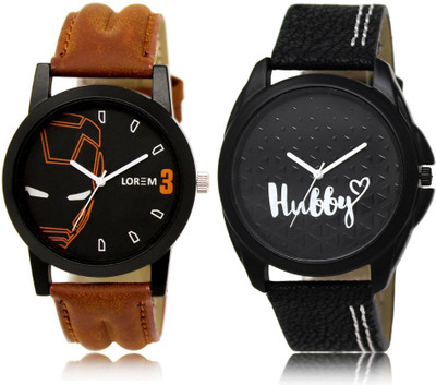

LOREM LR4-31 COMBO Black Round Boy's Leather Watch - For Men