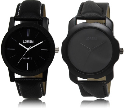 

LOREM LR5-22 COMBO Black Round Boy's Leather Watch - For Men