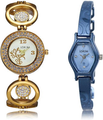 

LOREM LR204-218 COMBO Multicolor Contemporary & Round Girl's Metal Bracelet Watch - For Women