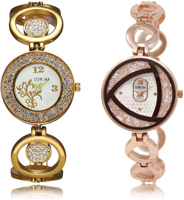 

LOREM LR204-238 COMBO Multicolor Round Girl's Metal Bracelet Watch - For Women