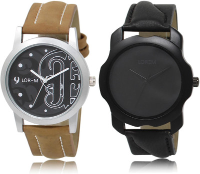 

LOREM LR14-22 COMBO Black Round Boy's Leather Watch - For Men