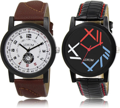 

LOREM LR11-12 COMBO Multicolor Round Boy's Leather Watch - For Men