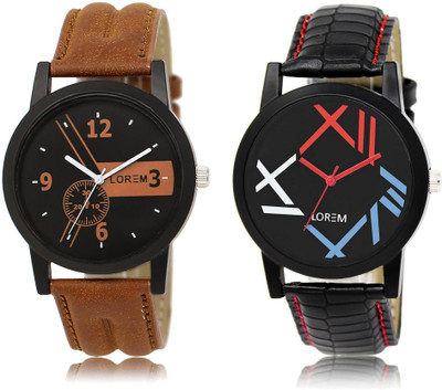 

LOREM LR1-12 COMBO Multicolor Round Boy's Leather Watch - For Men