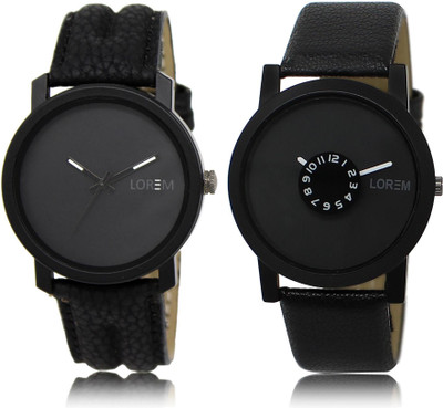 

LOREM LR21-25 COMBO Black Round Boy's Leather Watch - For Men