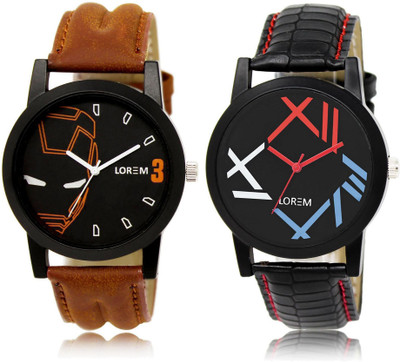 

LOREM LR4-12 COMBO Multicolor Round Boy's Leather Watch - For Men