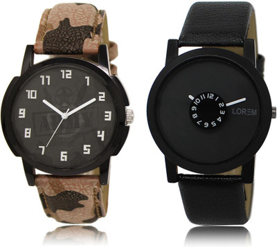 

LOREM LR3-25 COMBO Black Round Boy's Leather Watch - For Men