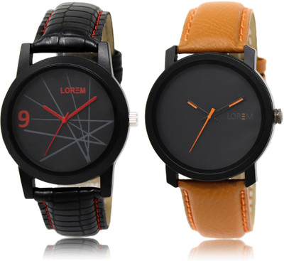 

LOREM LR8-20 COMBO Black Round Boy's Leather Watch - For Men