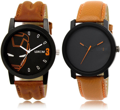 

LOREM LR4-20 COMBO Black Round Boy's Leather Watch - For Men