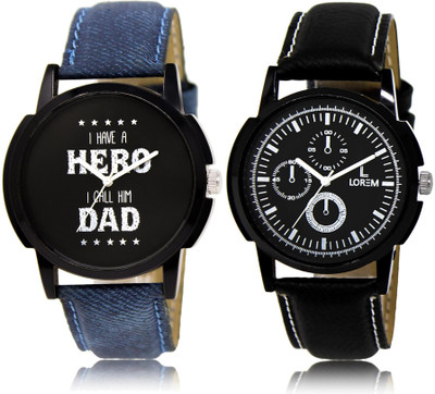 

LOREM LR7-13 COMBO Multicolor Round Boy's Leather Watch - For Men
