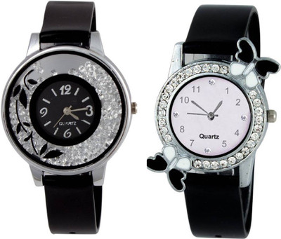

Rage Enterprise New Fabulous Black Movable Diamond And Black Butterfly White Dial Men & Women Watch - For Boys & Girls