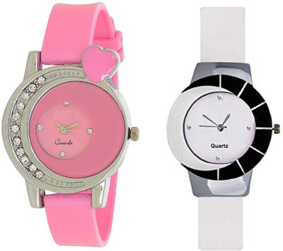 

Rage Enterprise New Stylish Pink Heart Diamond White Fancy Chand Men & Women Watch - For Girls