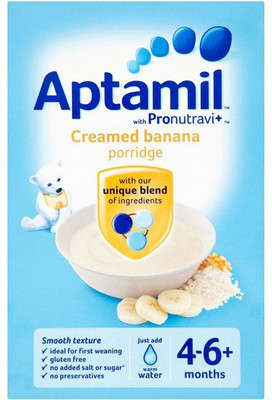 

aptamil Creamed Banana Porridge 125g Cereal(125 g, 4+ Months)