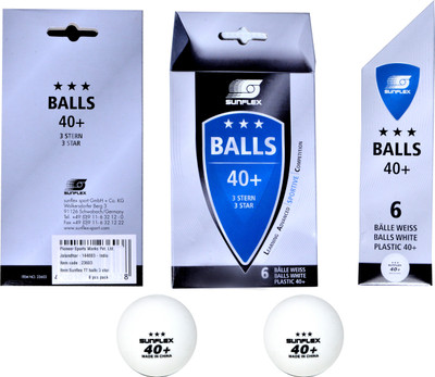 

SUNFLEX TTBALLS3STAR Table Tennis Ball(Pack of 6, White)