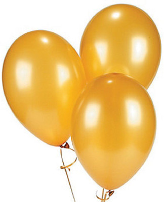 Shreeji Decoration Solid Metallic Solid Gold(50) Balloon(Gold, Pack of 50)