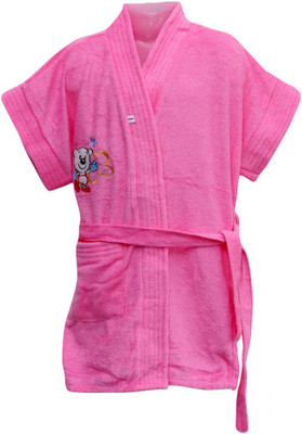 

Dazzle Pink Small Bath Robe(bath robe with belt, For: Baby Boys, Pink