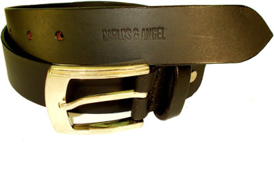 

CARLOS & ANGEL Men Formal Tan Genuine Leather Belt, Black