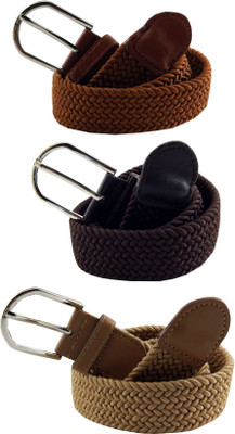 

ELS Men & Women Casual, Evening Khaki, Brown, Beige Canvas, Fabric, Synthetic Belt, Beige;brown;khaki