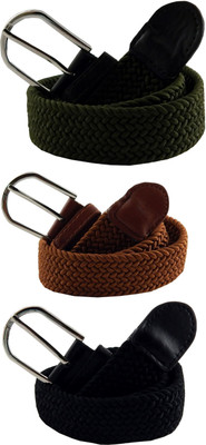 

ELS Men & Women Casual, Evening Multicolor Canvas, Fabric, Synthetic Belt, Black;green;khaki