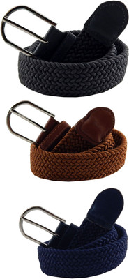

ELS Men & Women Casual, Evening Grey, Khaki, Blue Canvas, Fabric, Synthetic Belt, Blue;grey;khaki