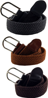

ELS Men & Women Casual, Evening Grey, Khaki, Brown Canvas, Fabric, Synthetic Belt, Brown;grey;khaki