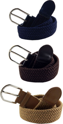 

ELS Men & Women Casual, Evening Blue, Brown, Beige Canvas, Fabric, Synthetic Belt, Beige;blue;brown