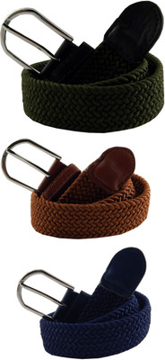 

ELS Men & Women Casual, Evening Multicolor Canvas, Fabric, Synthetic Belt, Blue;green;khaki