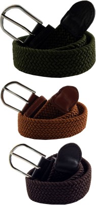 

ELS Men & Women Casual, Evening Multicolor Canvas, Fabric, Synthetic Belt, Brown;green;khaki