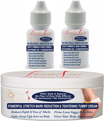 

FANTASIZE POWERFUL STRETCH MARKS REMOVER TREATMENT PROFESSIONAL KIT. ERASER & NO SCAR CREAM CONCENTRATE WITH DETOX, SKIN TIGHTENING BODY MASK - WITH COLLAGEN, ELASTIN, VITAMIN E & C, REGESTRIL, ALMOND OIL, TONE, FIRM-UP YOUR BODY WRINKLES OF STRETCH MARK.