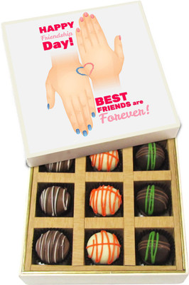 

Chocholik Friendship Gift - Best Friends Are Forever - Dark, Milk, White Chocolate - 9pc Truffles(135 g)