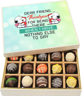

Chocholik Thank You For Being There When I Have Nothing Else To Say - Dark, Milk, White Chocolate Truffles - 20pc Truffles(300 g)